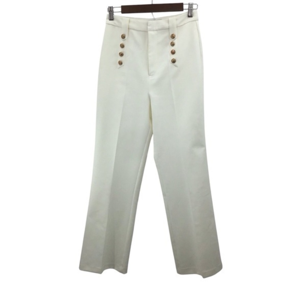 Endless Rose Cream Wide Leg Cropped Pants with Button Detail